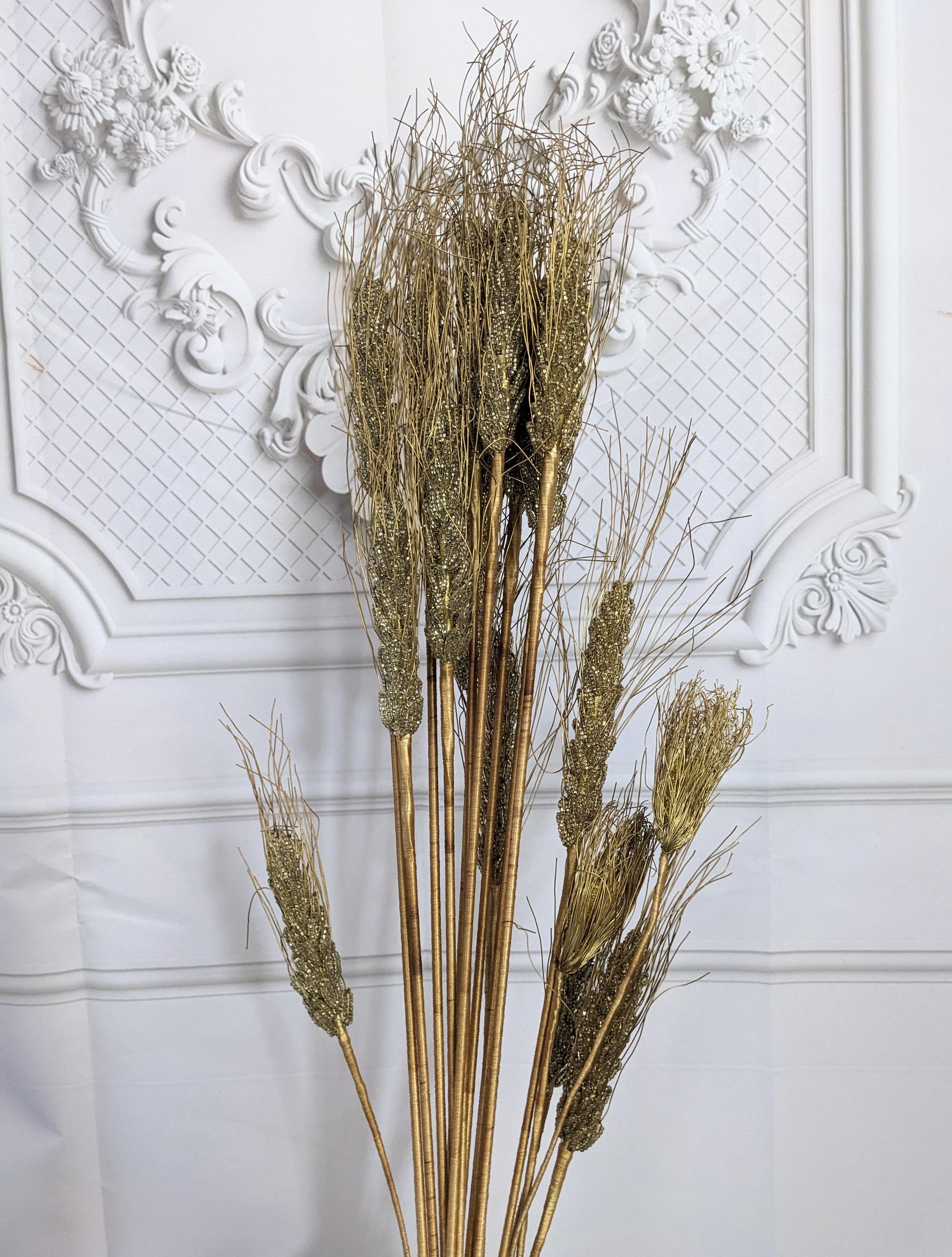Hand Beaded French Wheat Stalks 4