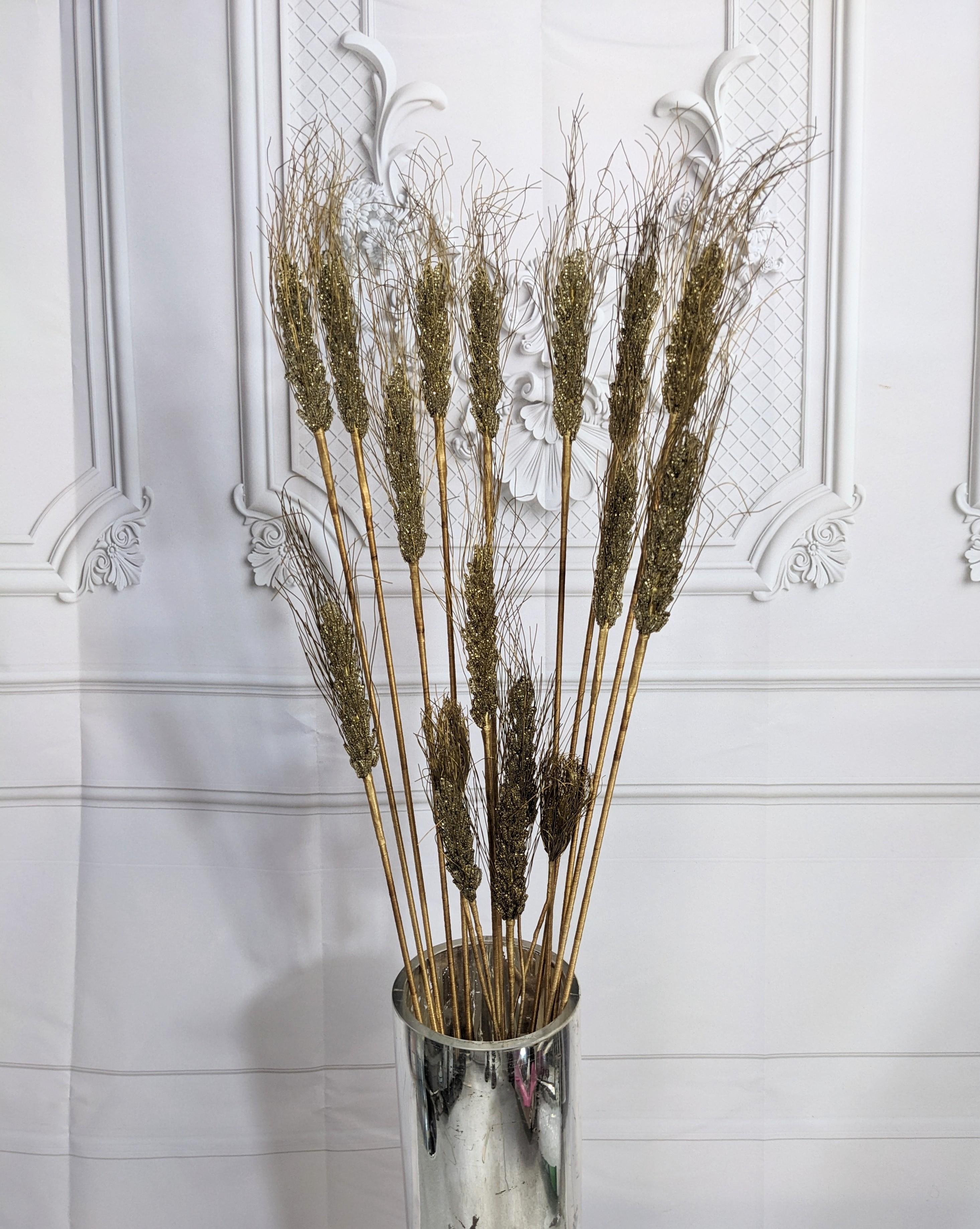 Hand Beaded French Wheat Stalks In Good Condition In Riverdale, NY