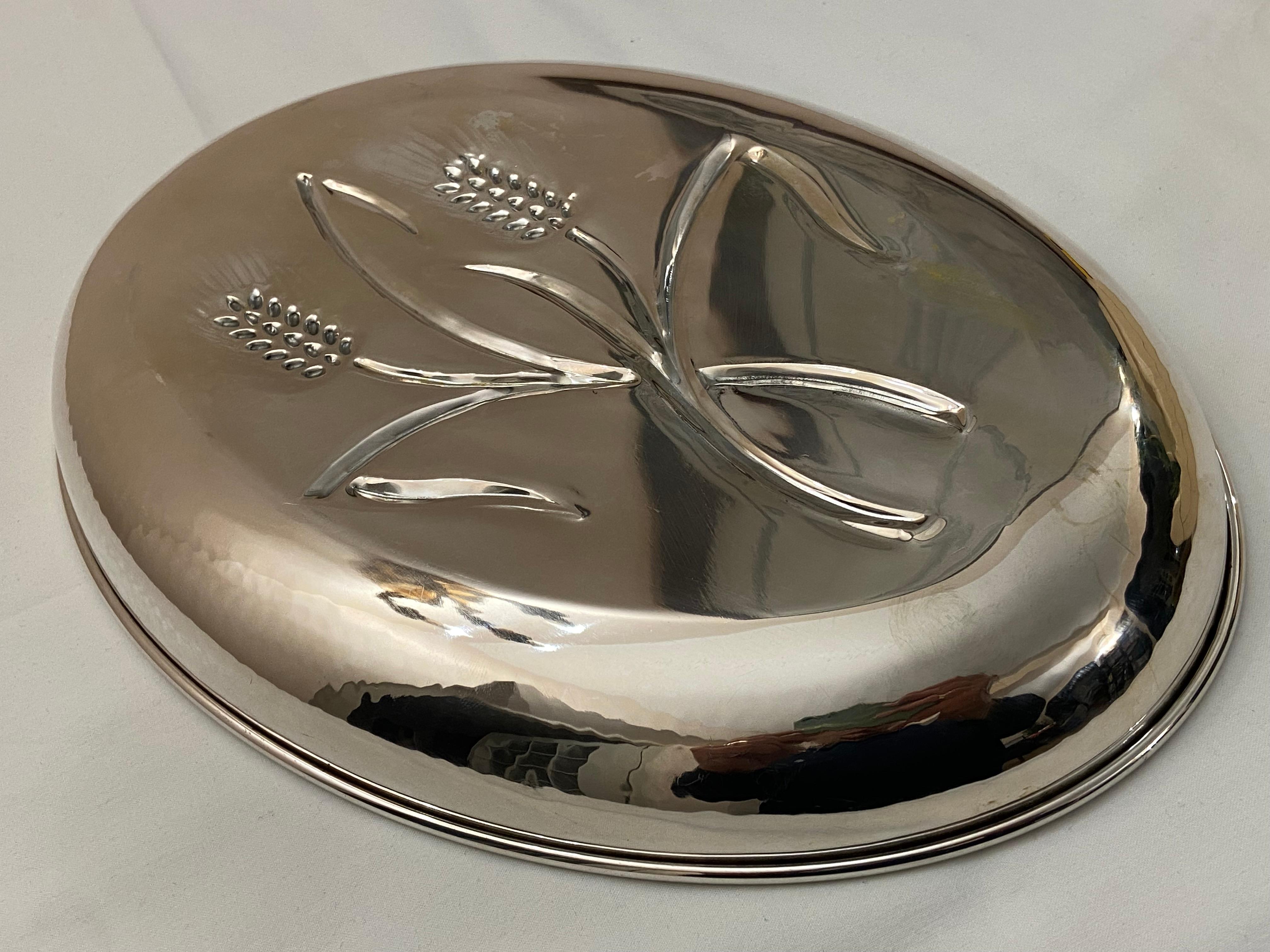 silver puja plate