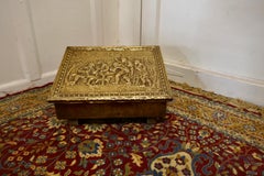 Hand Beaten Brass Fireside Slipper Box