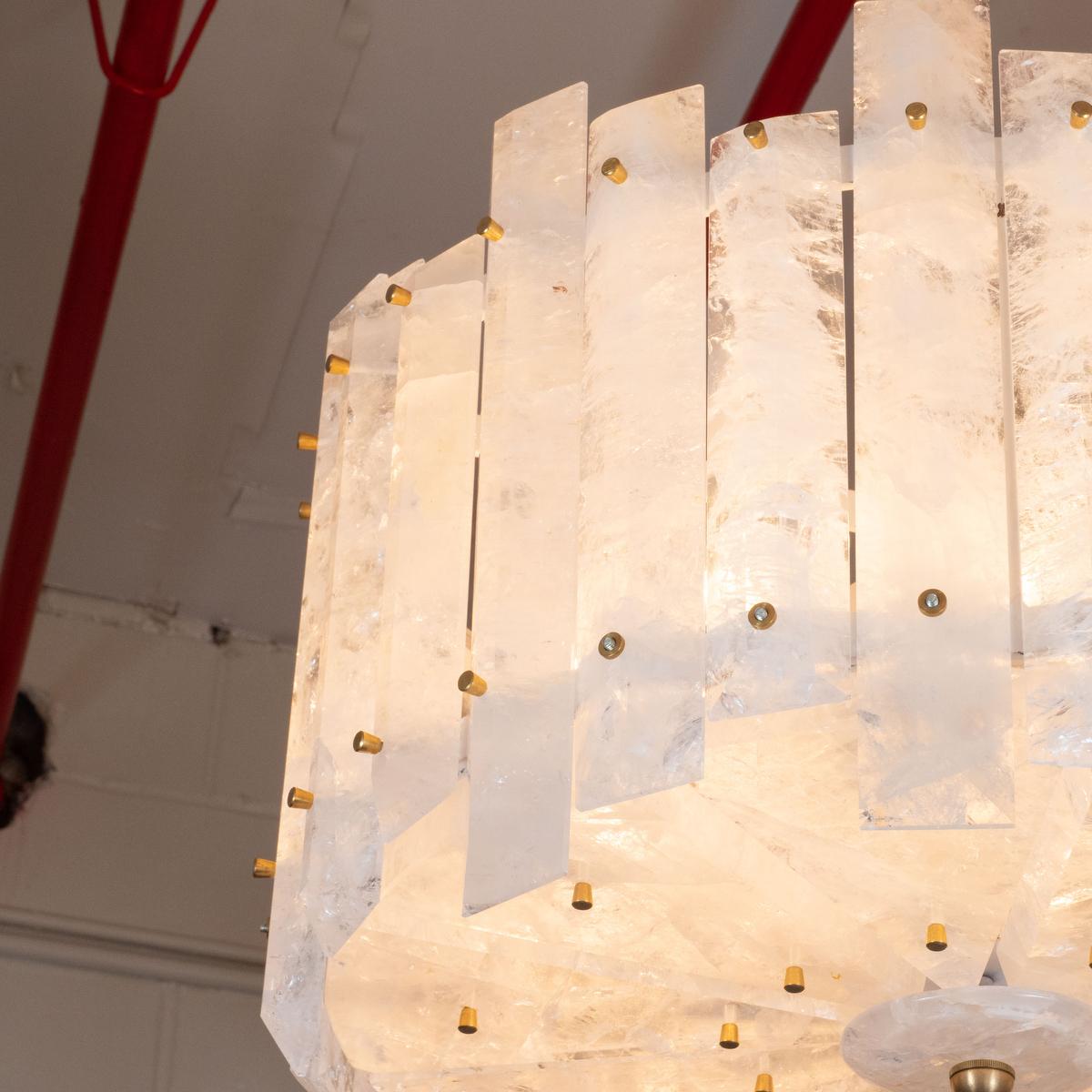 Lampadario in cristallo di rocca brasiliano smussato a mano di Marcelo Bessa in vendita 5