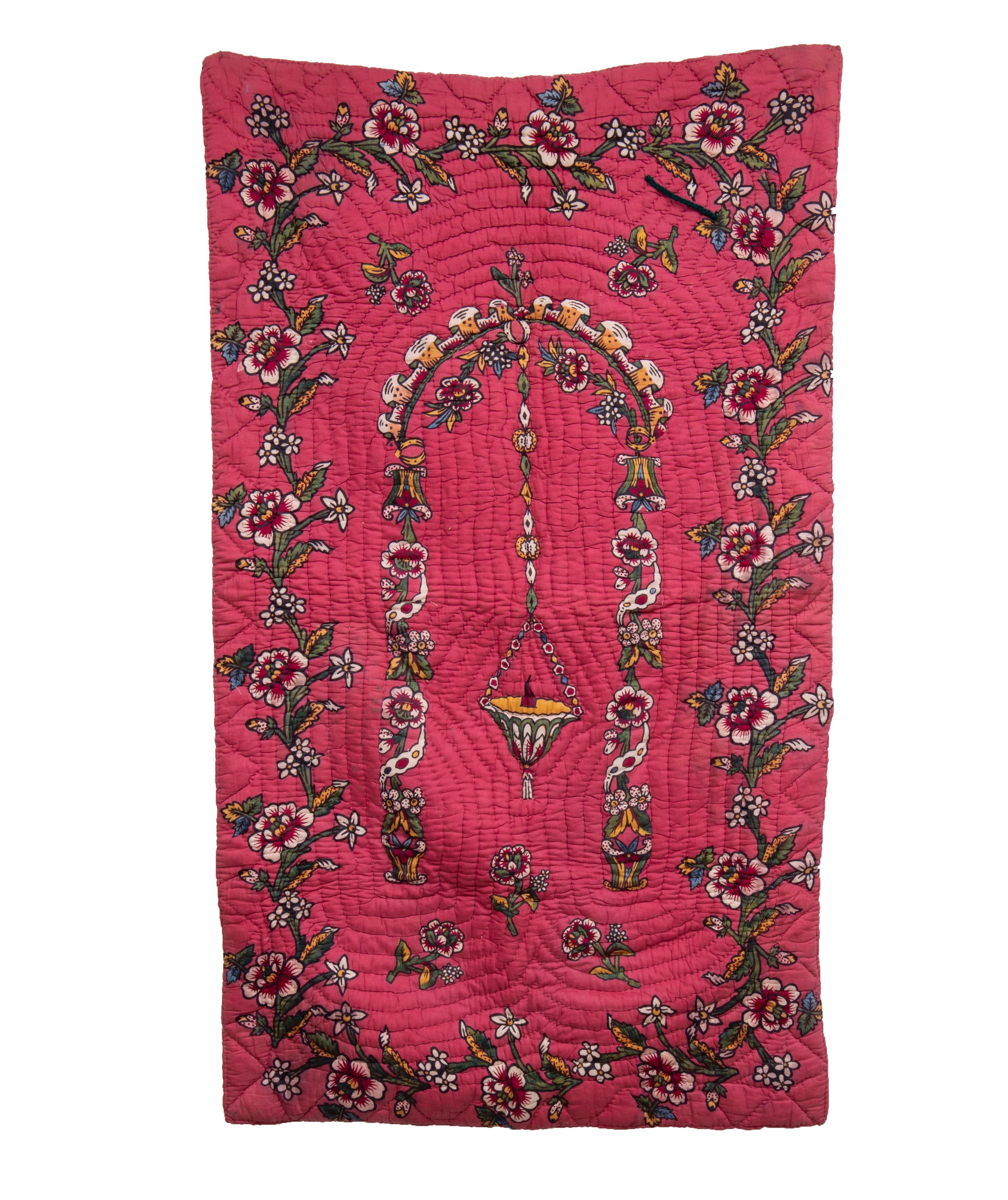 Hand block printing is one of the land marks of Western Anatolian material culture. These quilts have been used either as prayer mats of wall hangings.