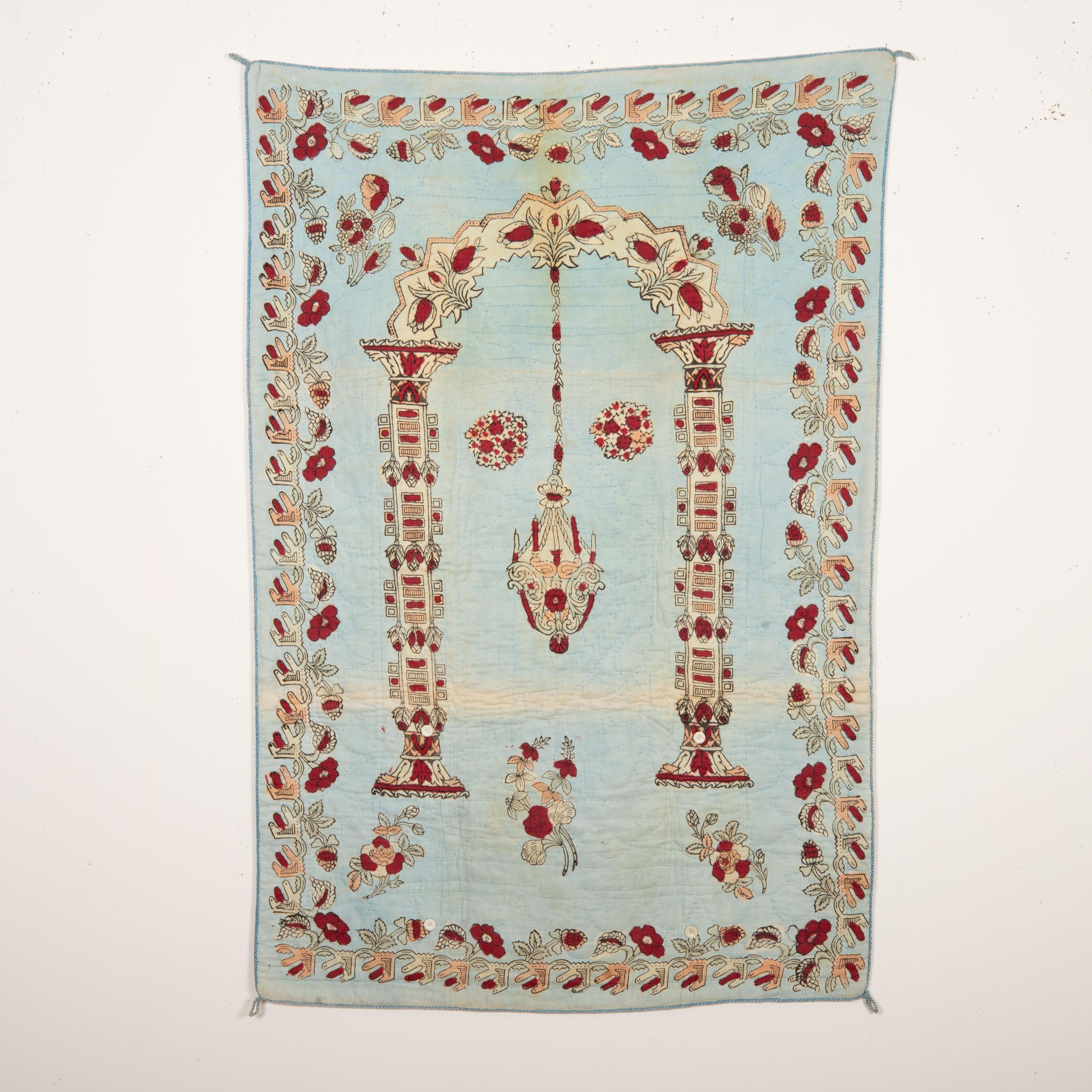 Hand block printing is one of the land marks of Western Anatolian material culture. These quilts have been used either as prayer mats of wall hangings.

