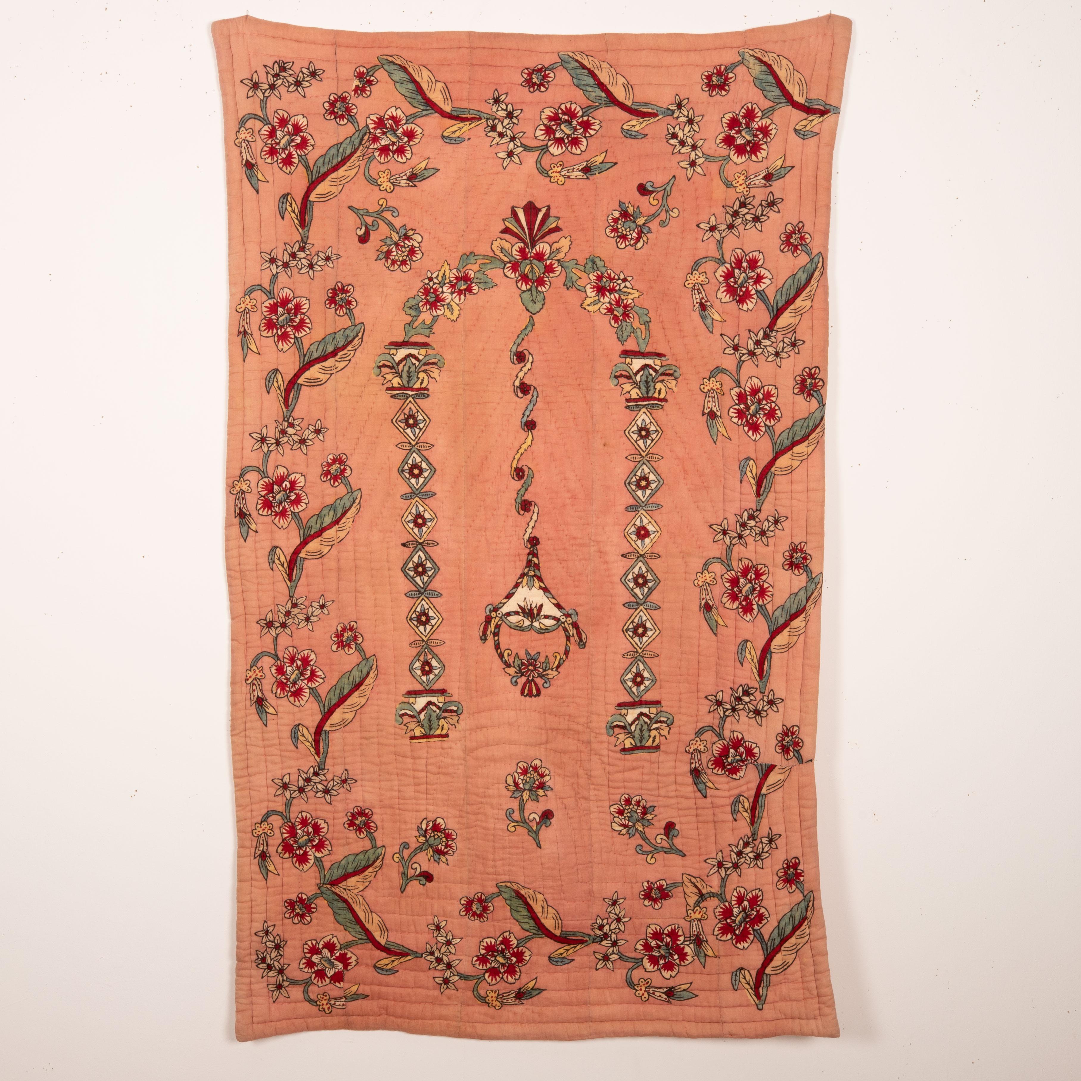 Hand block printing is one of the land marks of Western Anatolian material culture. These quilts have been used either as prayer mats of wall hangings.

