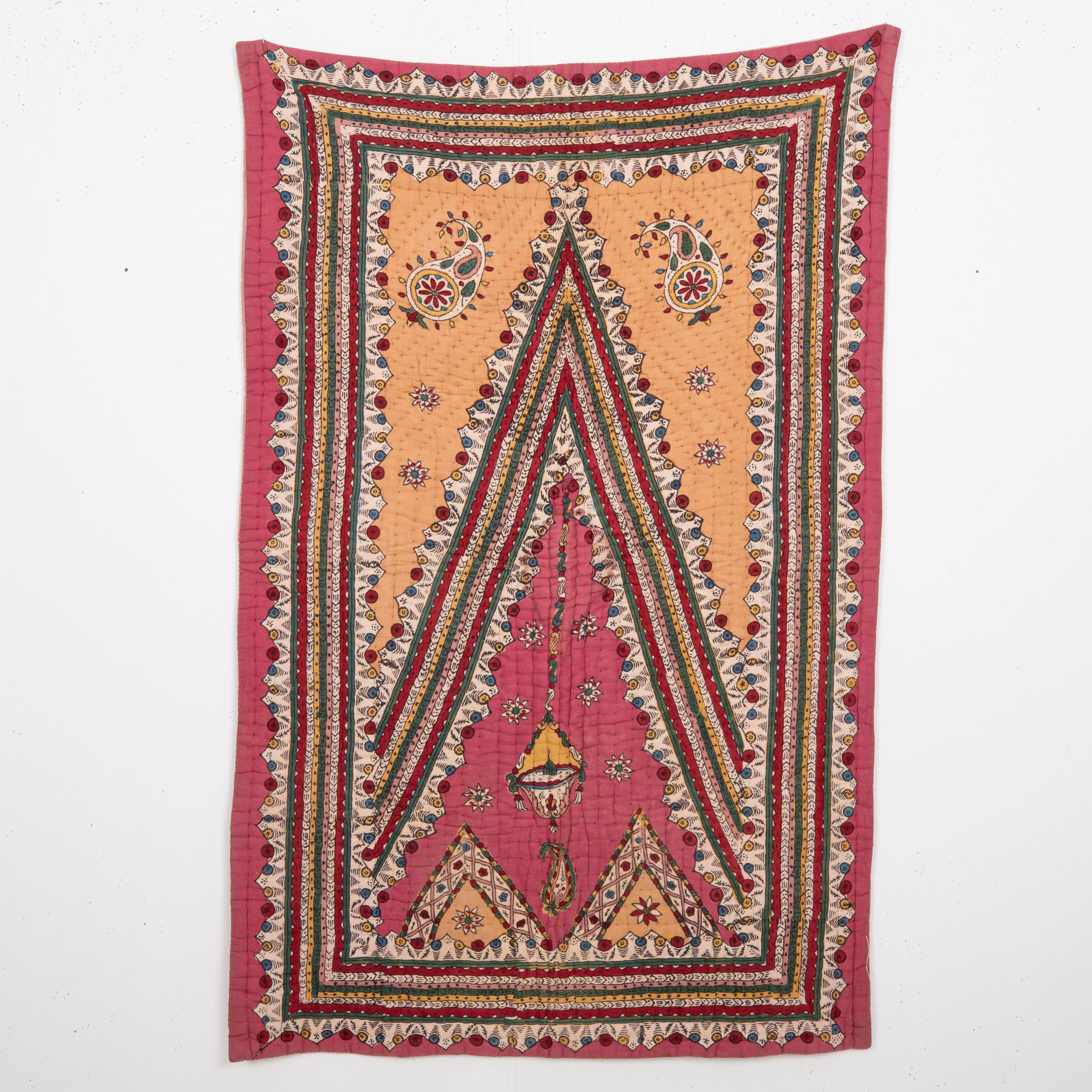 Hand Block printing is one of the land marks of Western Anatolian material culture. These quilts have been used either as prayer mats of wall hangings.

