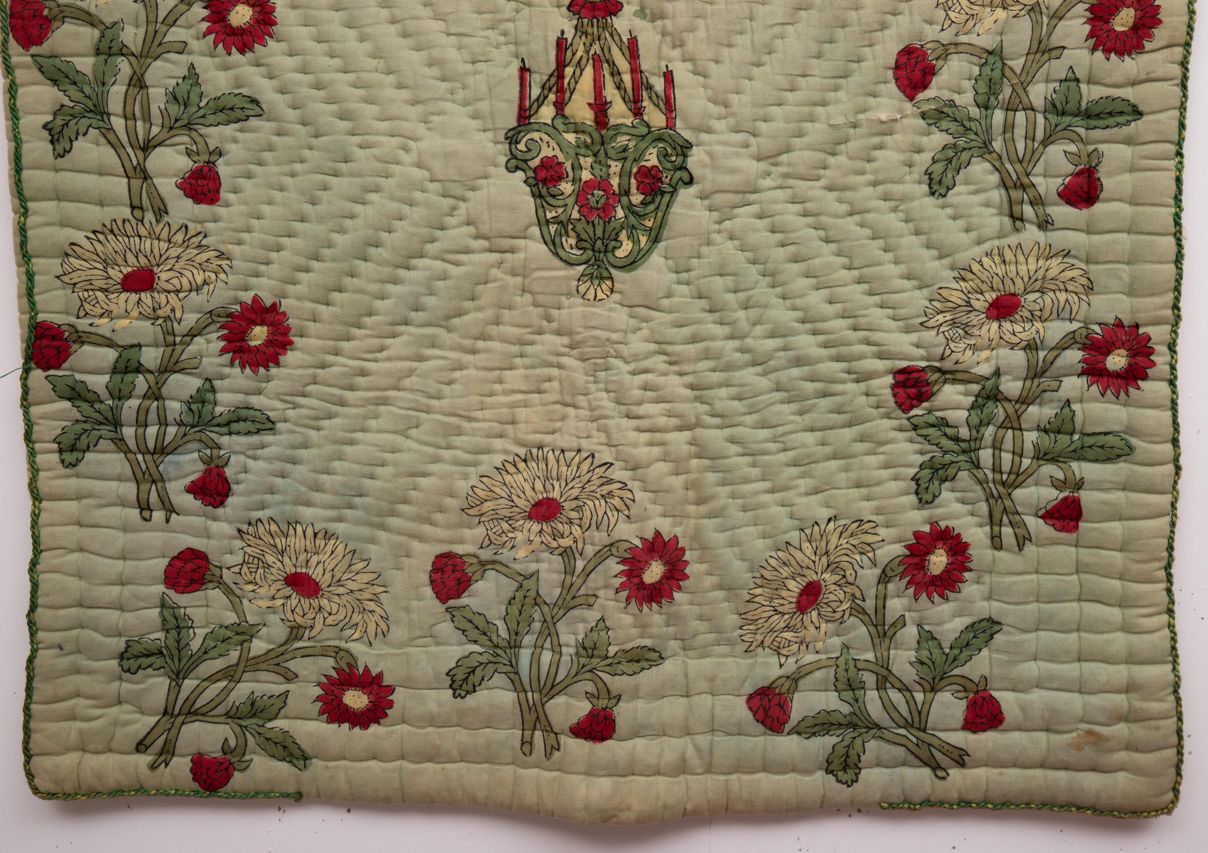 Kalamkari Hand Block Printed Anatolian Quilt, Early 20th C