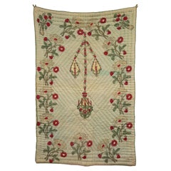 Antique Hand Block Printed Anatolian Quilt, Early 20th C