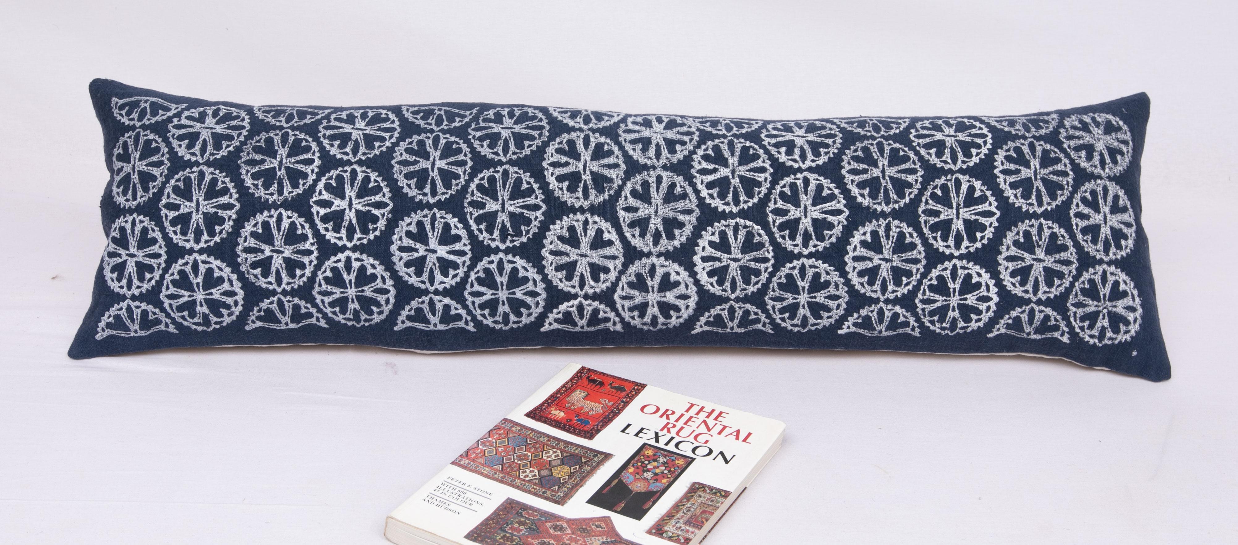 Hand-Woven Hand Block Printed Lumbar Pillow Case
