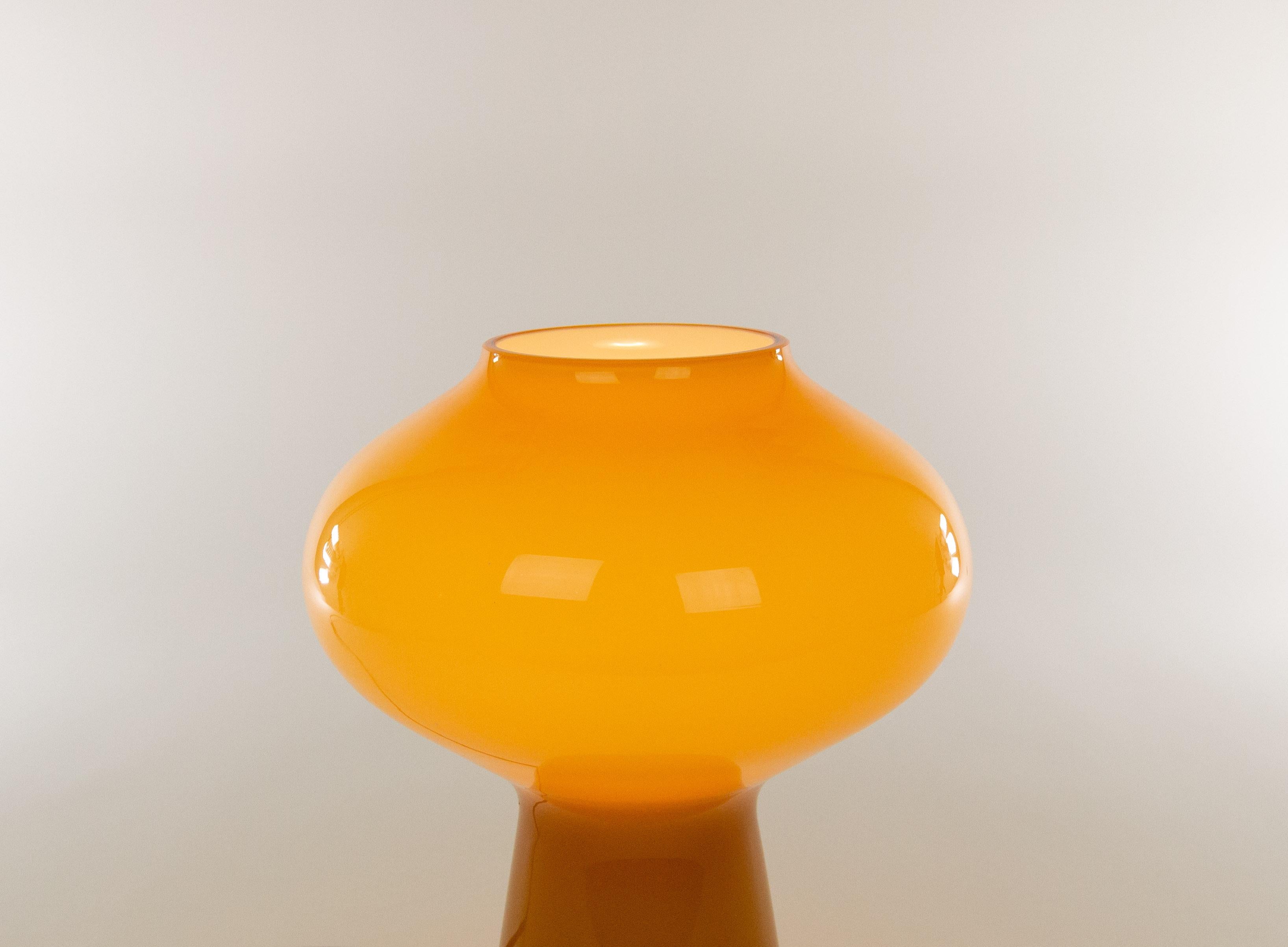 Italian Hand-Blown Amber Fungo Table Lamp 'Medium' by Massimo Vignelli for Venini, 1950s For Sale