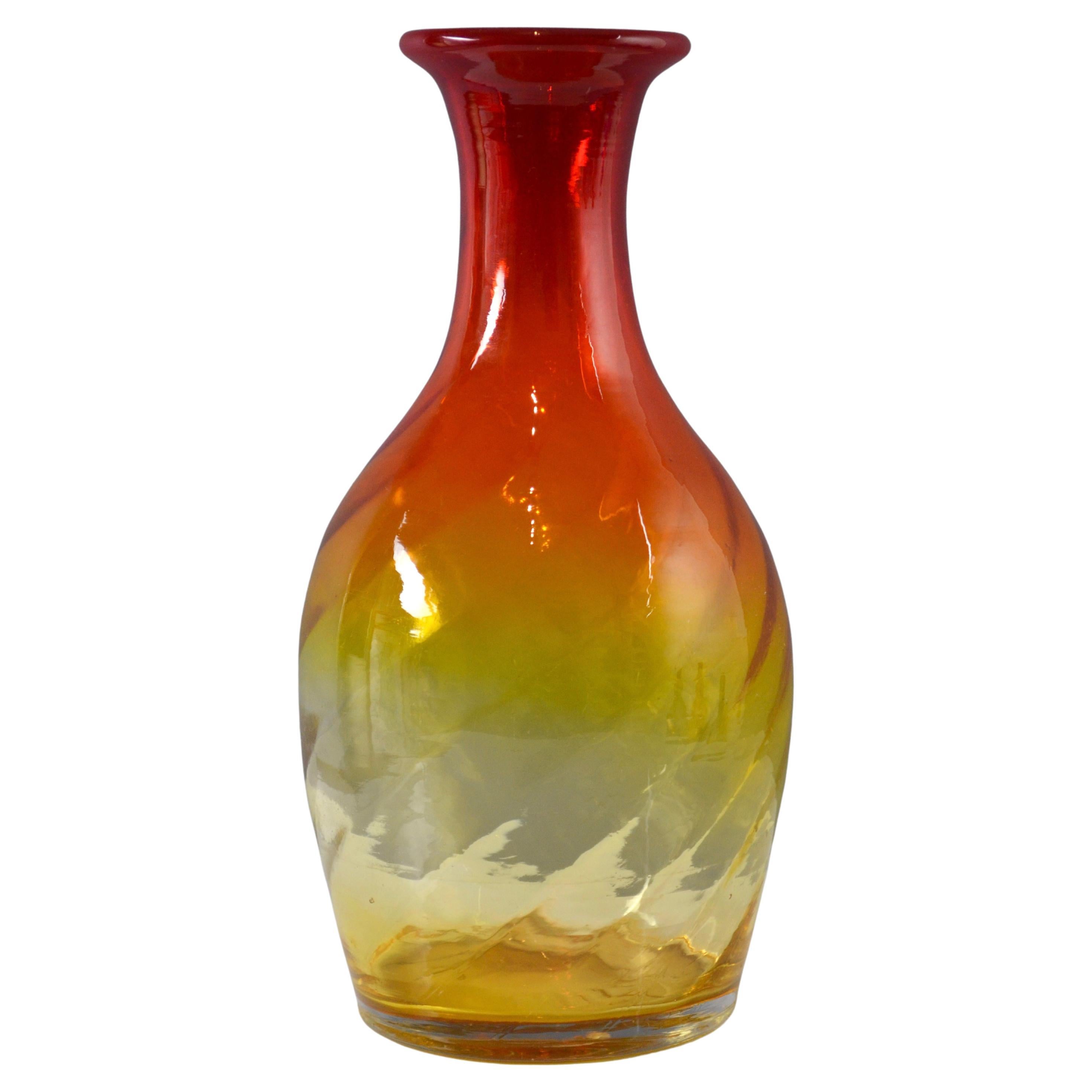 Hand-Blown amberina Art Glass Vase by Blenko