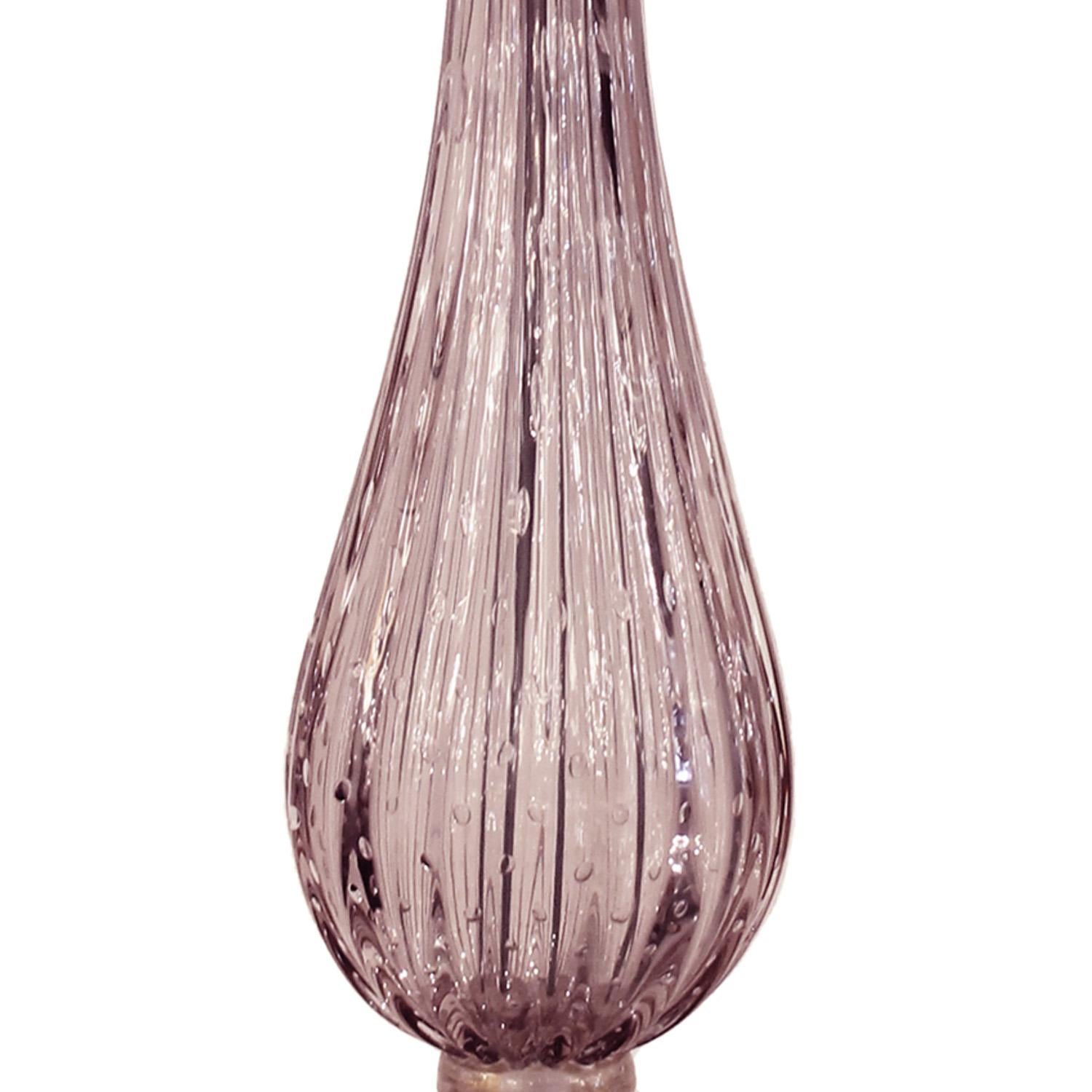 Italian Hand-Blown Amethyst Glass Table Lamps 2022