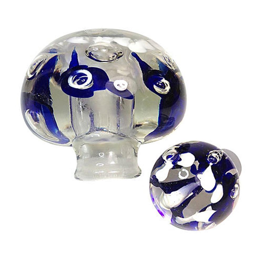 Women's or Men's Hand Blown Art Deco Style Glass Perfume Bottle with Stopper For Sale