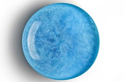 Hand Blown Art Glass Bowl, Turquoise with Fancy Glass Pattern by Schunke & Gluck