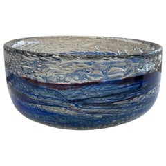 Bol en verre d'art soufflé à la main, Willy Johansson pour Hadeland. Norvège années 1960