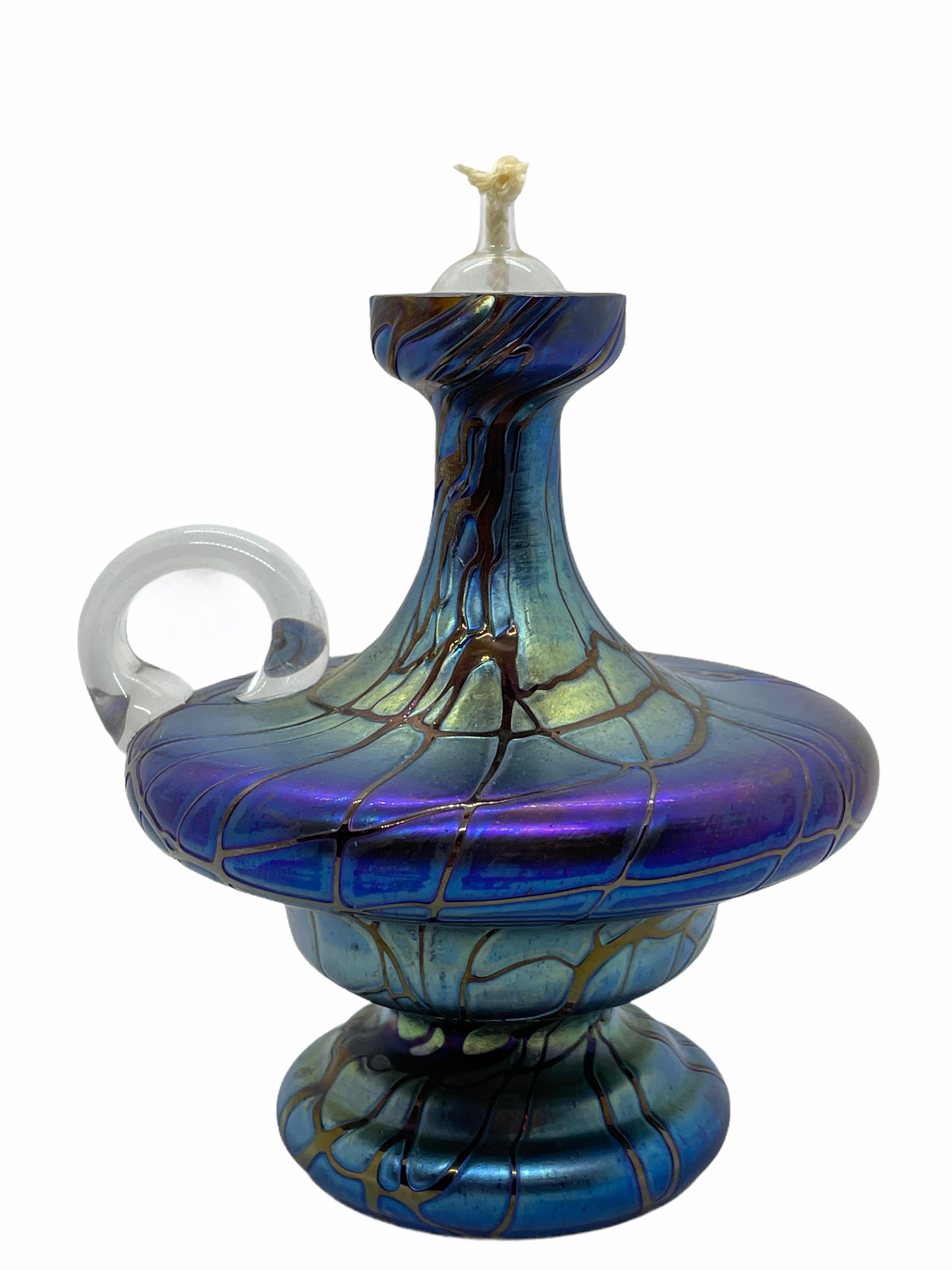 blown glass oil lamp