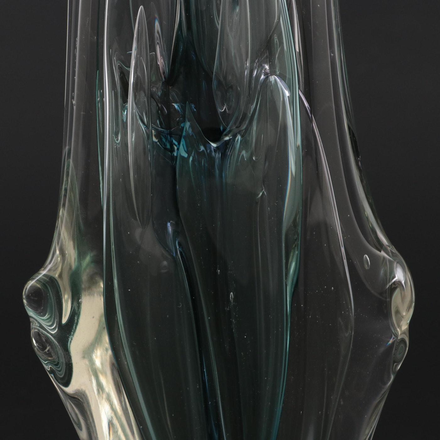 Mid-Century Modern Hand-Blown Art Glass Sculpture by Paul Manners