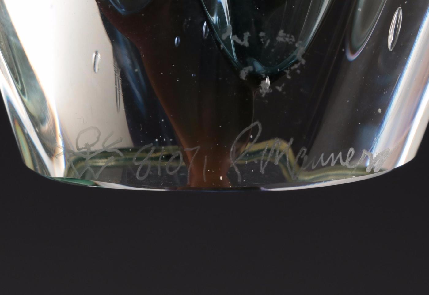 Hand-Blown Art Glass Sculpture by Paul Manners In Good Condition In Los Angeles, CA