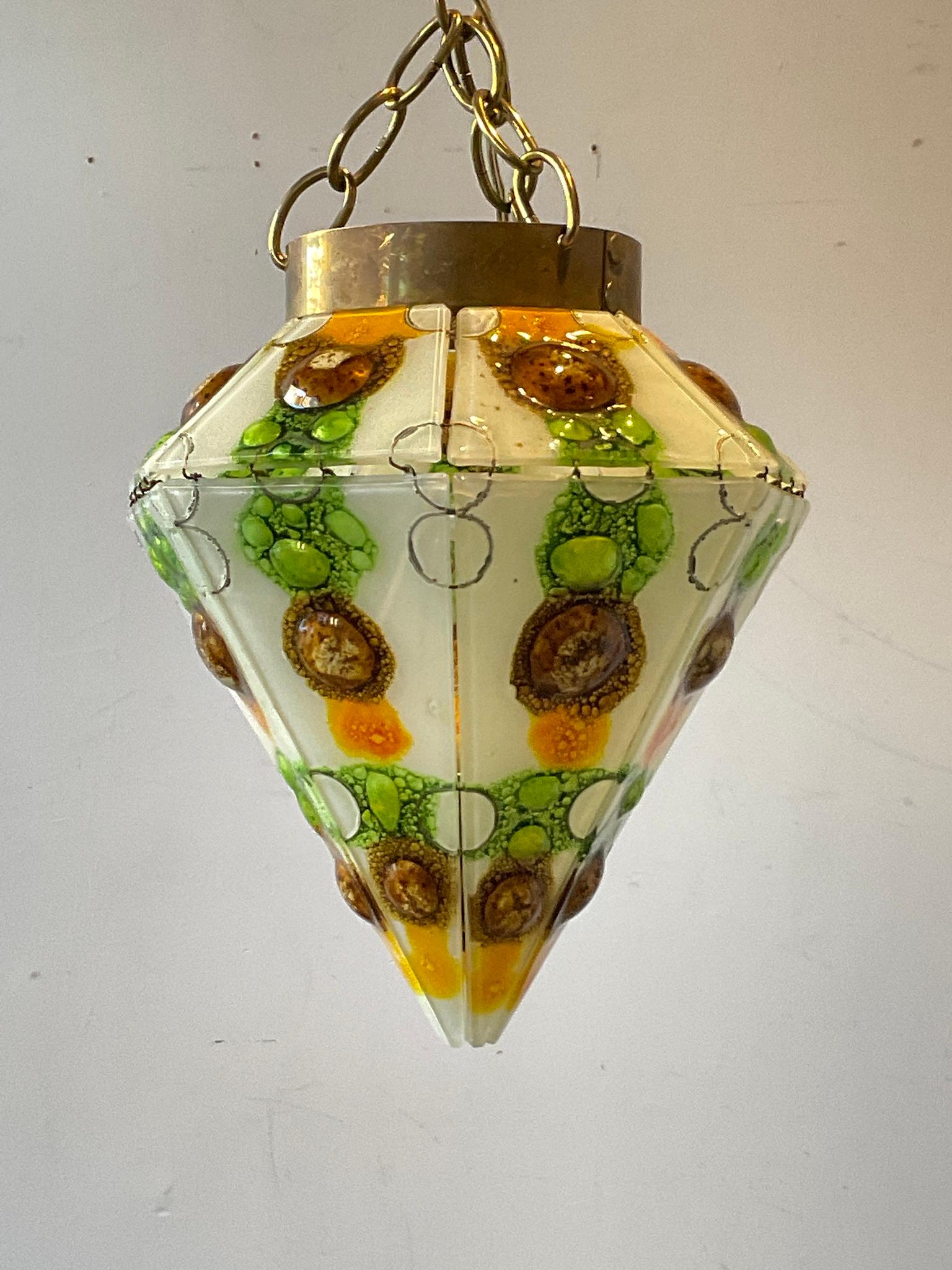 Hand Blown Art Glass Small Fixture In Good Condition For Sale In Tarrytown, NY