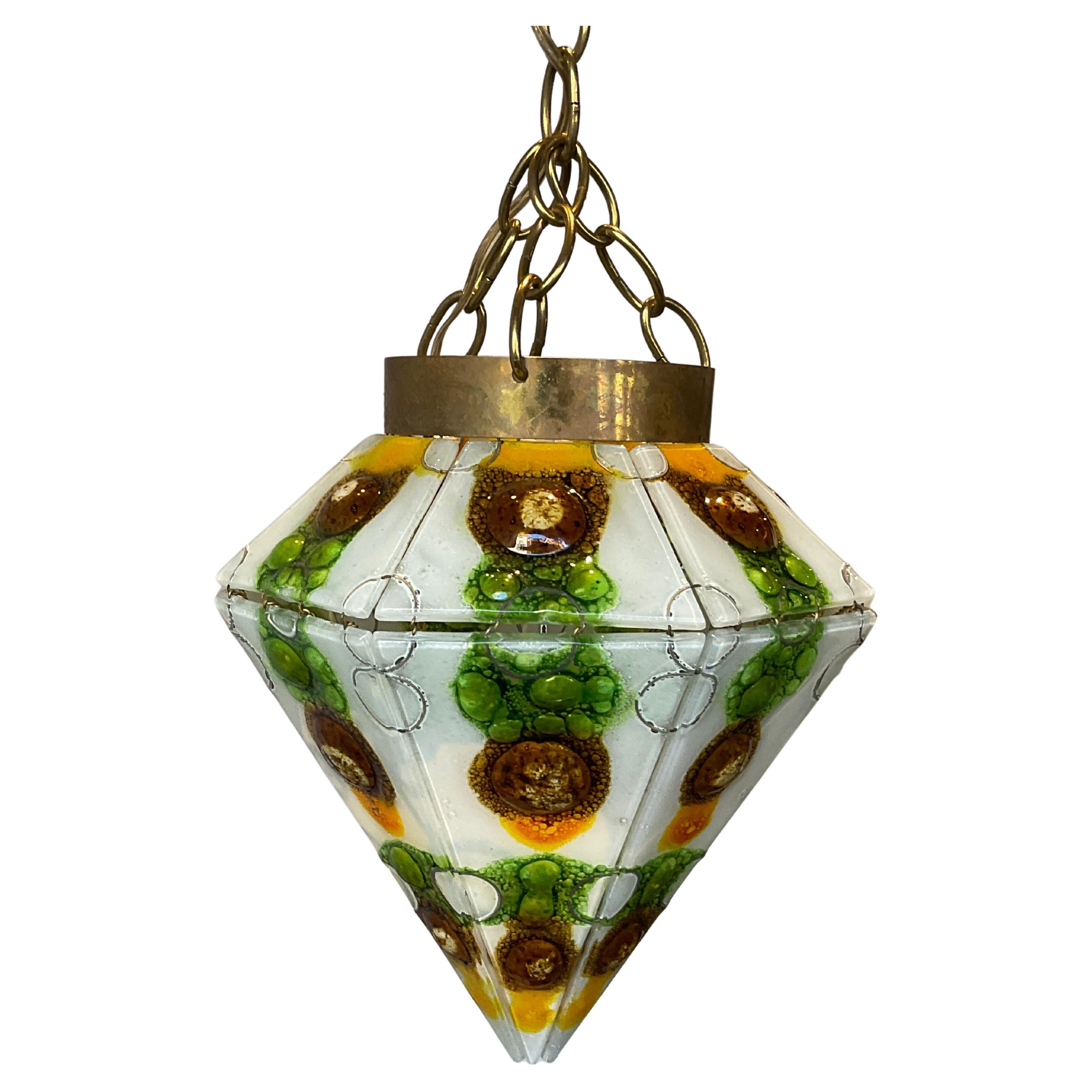 Hand Blown Art Glass Small Fixture For Sale