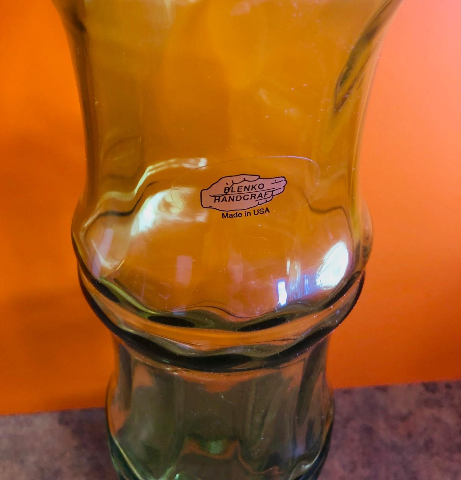 Vase aus mundgeblasenem Bambuskunstglas von Don Shepherd für Blenko Glass (amerikanisch) im Angebot