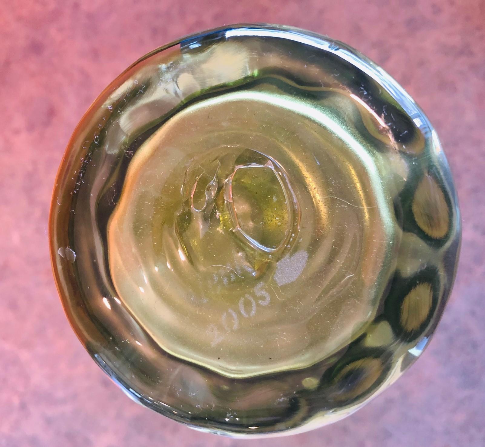 Vaso in vetro artistico di bambù soffiato a mano di Don Shepherd per Blenko Glass In condizioni buone in vendita a San Diego, CA