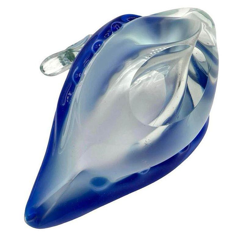 Bandeja Anillo Cisne de Murano Soplada a Mano Azul y Transparente en Bueno estado para la venta en Van Nuys, CA
