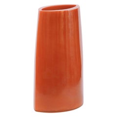 Hand-Blown Bright Orange Peking Glass Vase - Robert Kuo