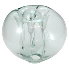 Vase aus mundgeblasenem Bubbble Glass von Hand