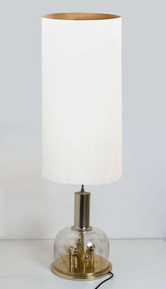 Tischlampe aus mundgeblasenem Blasenglas und Messing von Doria Leuchten, 1970