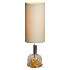 Hand Blown Bubble Glass and Brass Table Lamp by Doria Leuchten, 1970