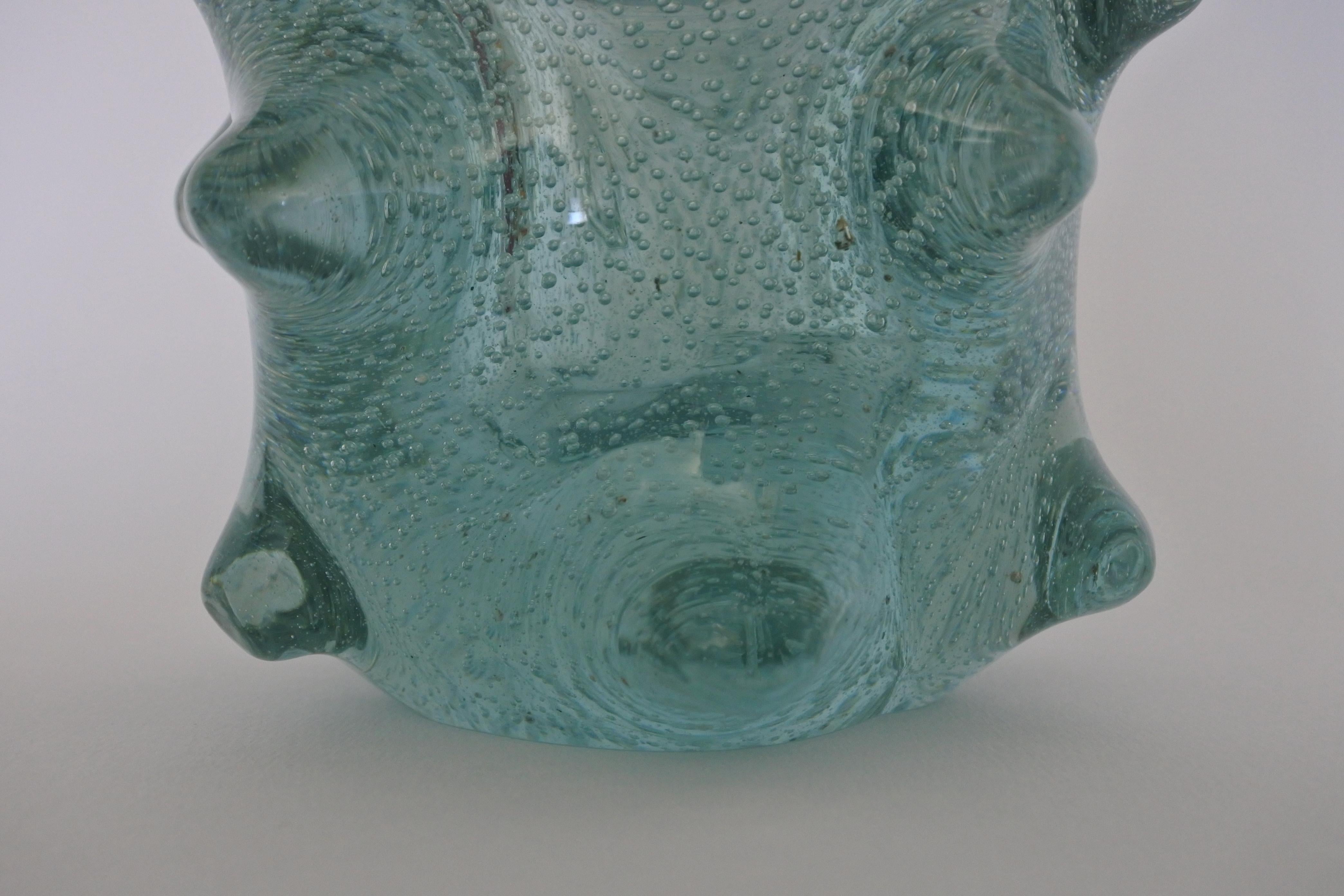 Vase en verre bullé soufflé à la main attribué à Venini, Italie, années 1960 en vente 6