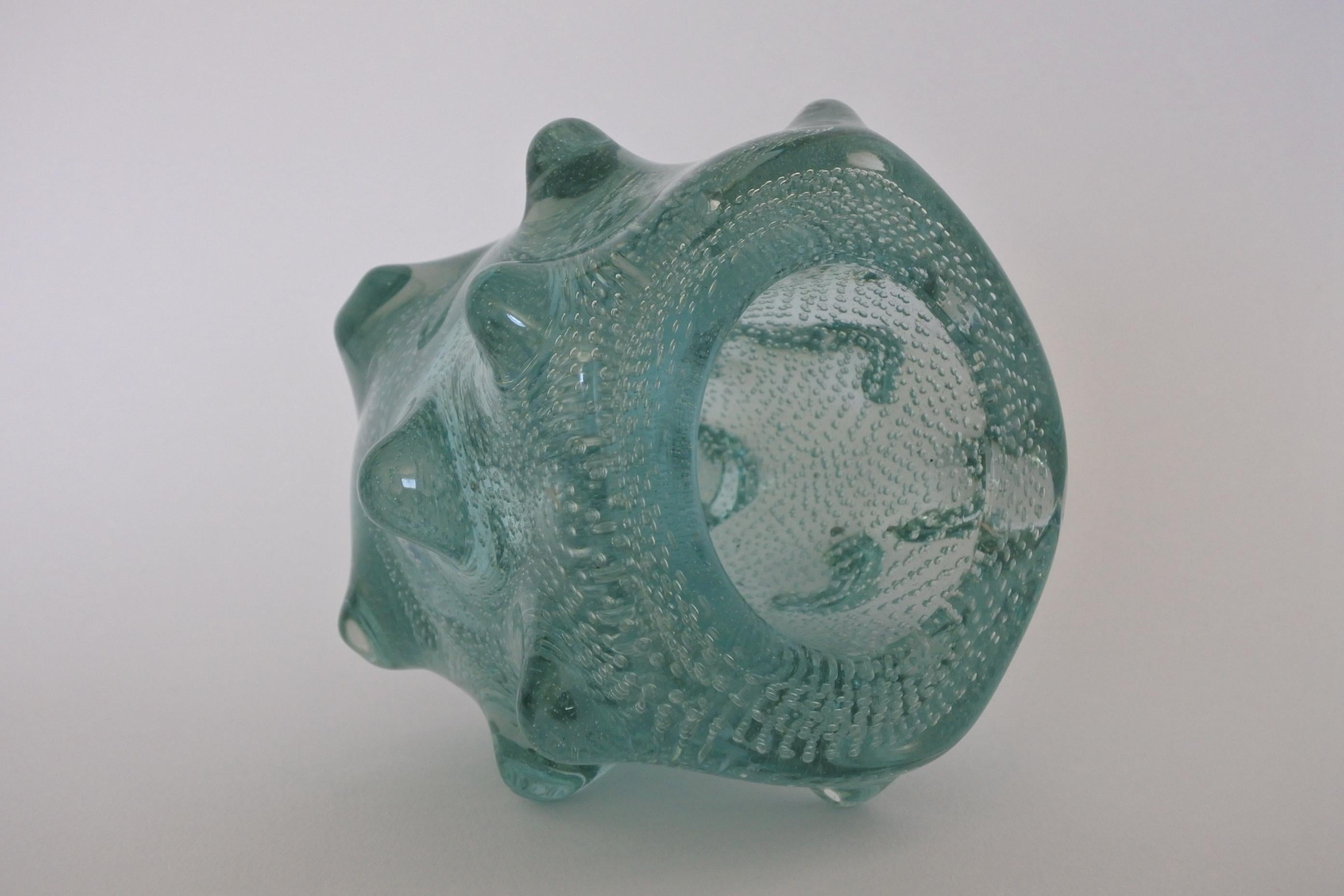 Hand Blown Bubble Glass Vase Attributed to Venini, Italy, 1960s For Sale 1