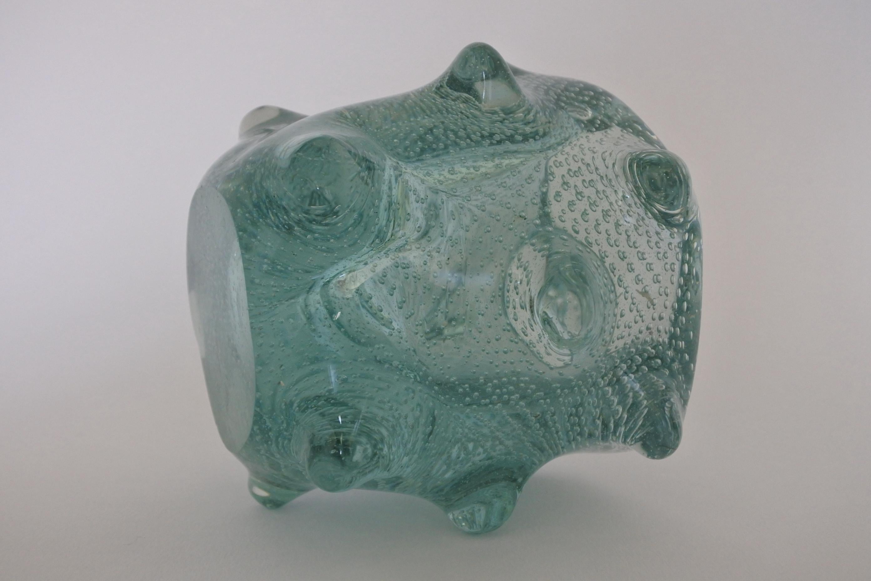 Vase en verre bullé soufflé à la main attribué à Venini, Italie, années 1960 en vente 3