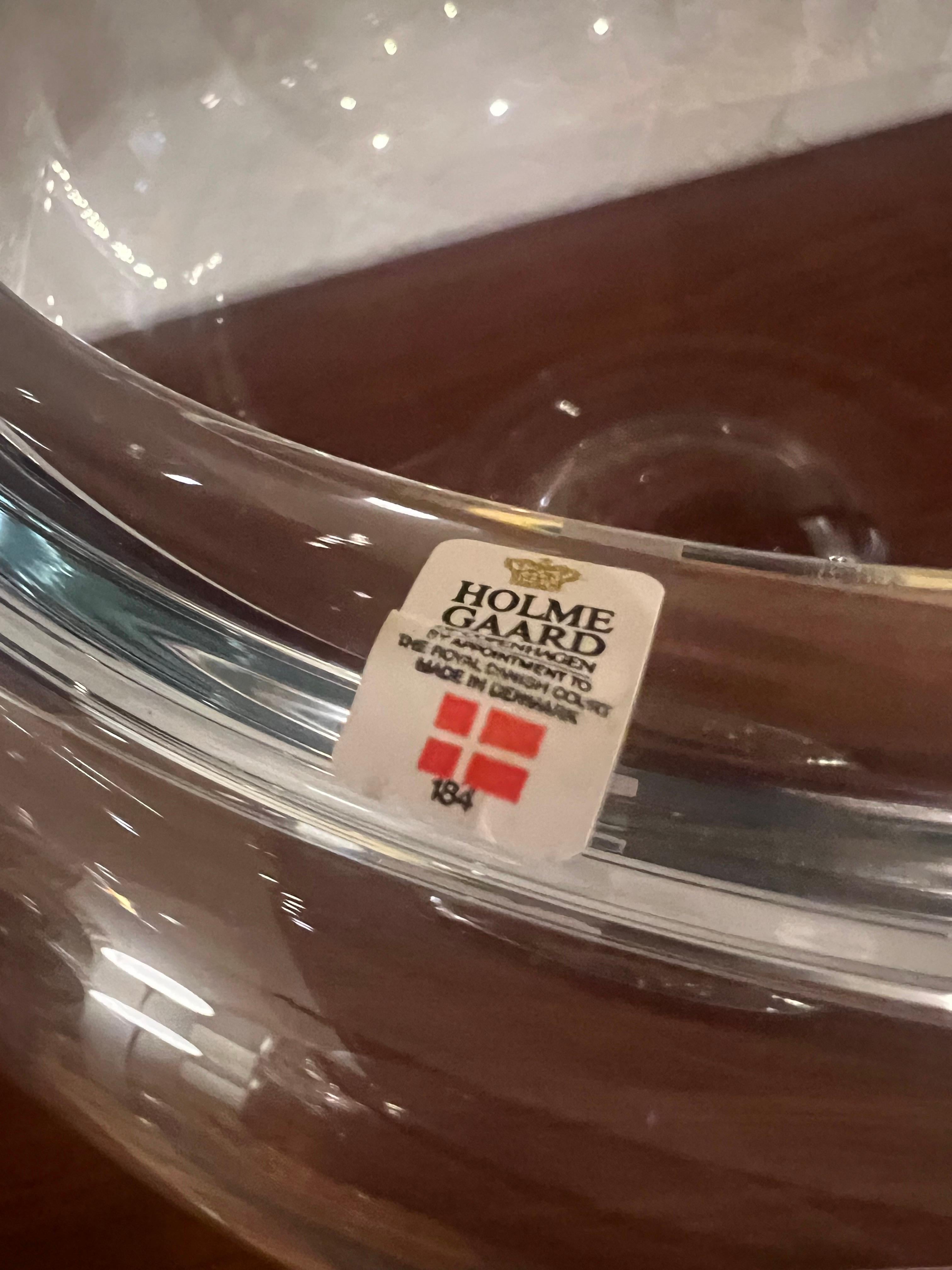 Danois Coupe centrale en verre clair extra-large soufflé à la bouche par Per Lutken for Holmegaard en vente