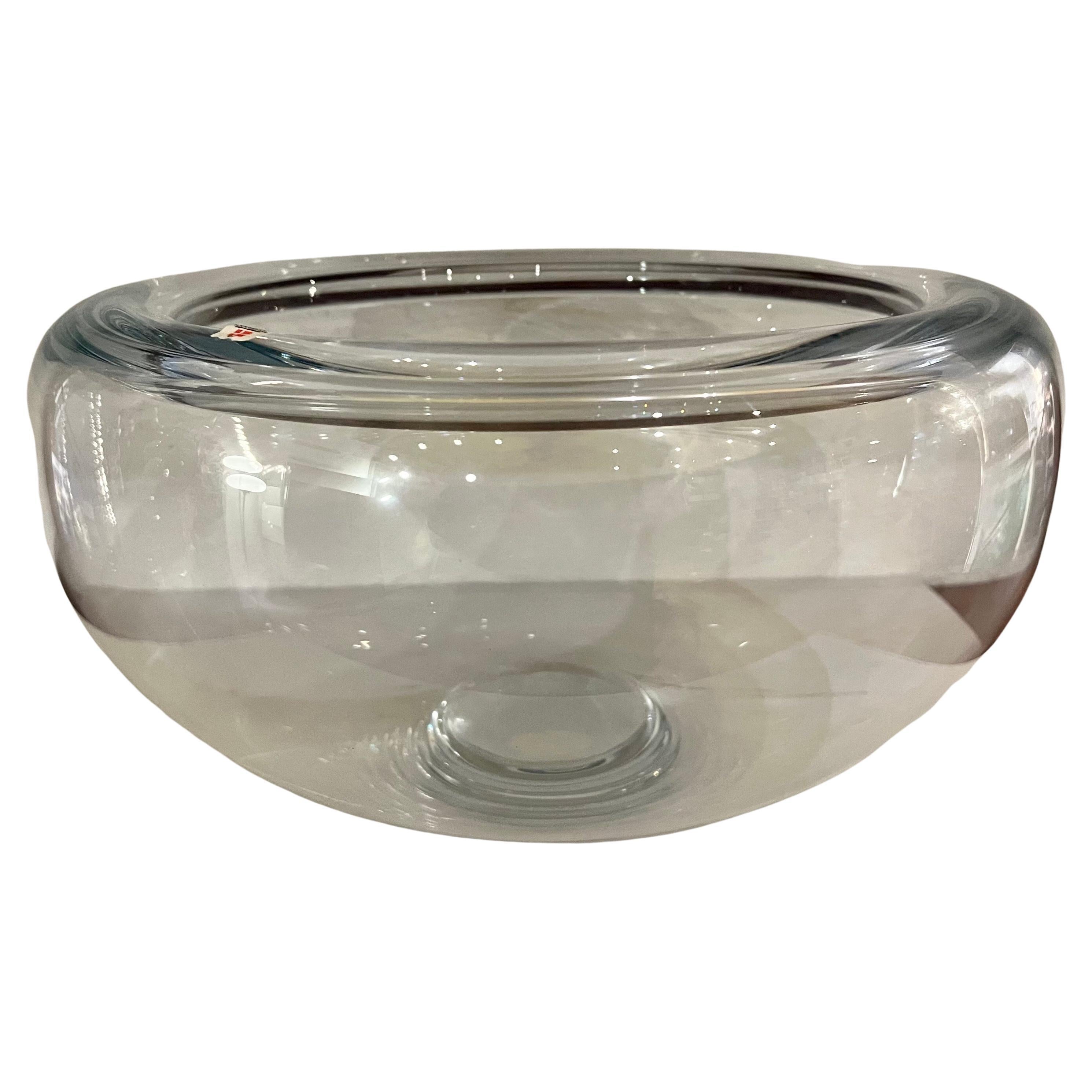 Coupe centrale en verre clair extra-large soufflé à la bouche par Per Lutken for Holmegaard en vente