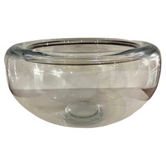 Vintage Hand Blown Extra Lrg Clear Glass Center Piece Bowl by Per Lutken for Holmegaard