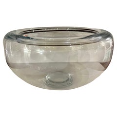 Coupe centrale en verre clair extra-large soufflé à la bouche par Per Lutken for Holmegaard