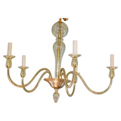 Lustre à cinq bras de Murano soufflé à la main