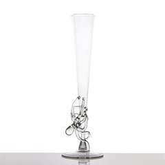 Modern Octopus Polpo Flute Hand Blown Glass Sea Creatures Ocean Animal Prosecco