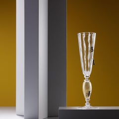 Contemporary Vanità Hand Blown Sculptured Glass Gold Ant Decorative Crestani