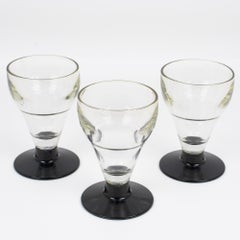 Hand-Blown Glass and Bakelite Absinthe Glasses, 3 pieces, France 1910s
