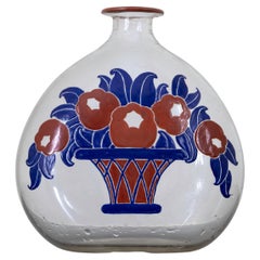 Hand Blown Glass and Enamel Bouquet Vase, by Jean Luce, circa 1925