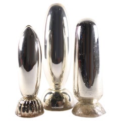 Hand Blown Glass and Mirrored Bomb Sculpture Trio #3 by Elizabeth Lyons