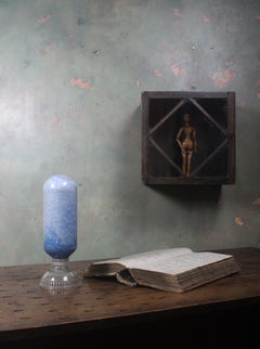 Hand Blown Glass Apothecary Pharmacy Chemist Mineral Specimen Globe Calcite
