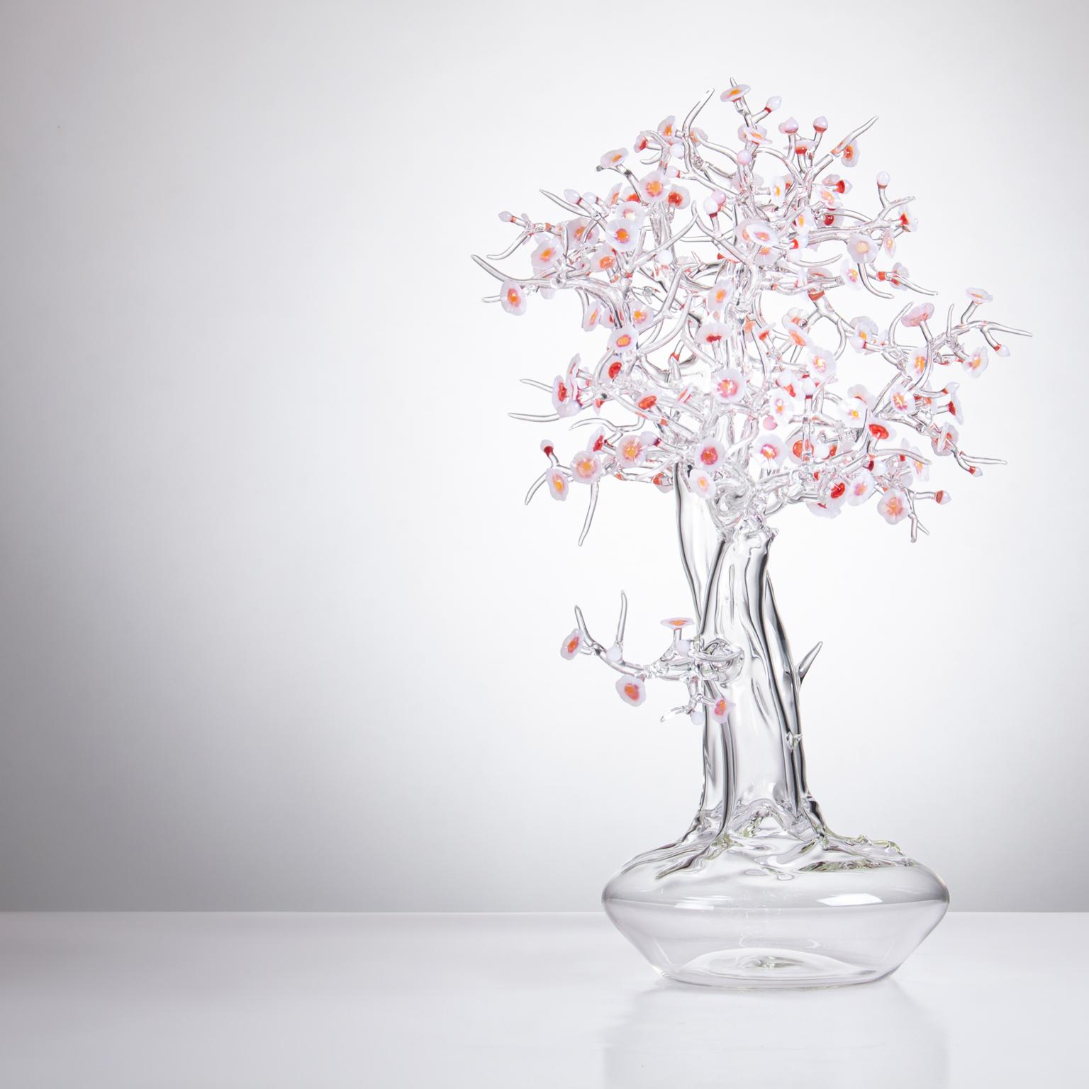 Modern Hand Blown Glass Blossom Bonsai sculpture 2019 #03