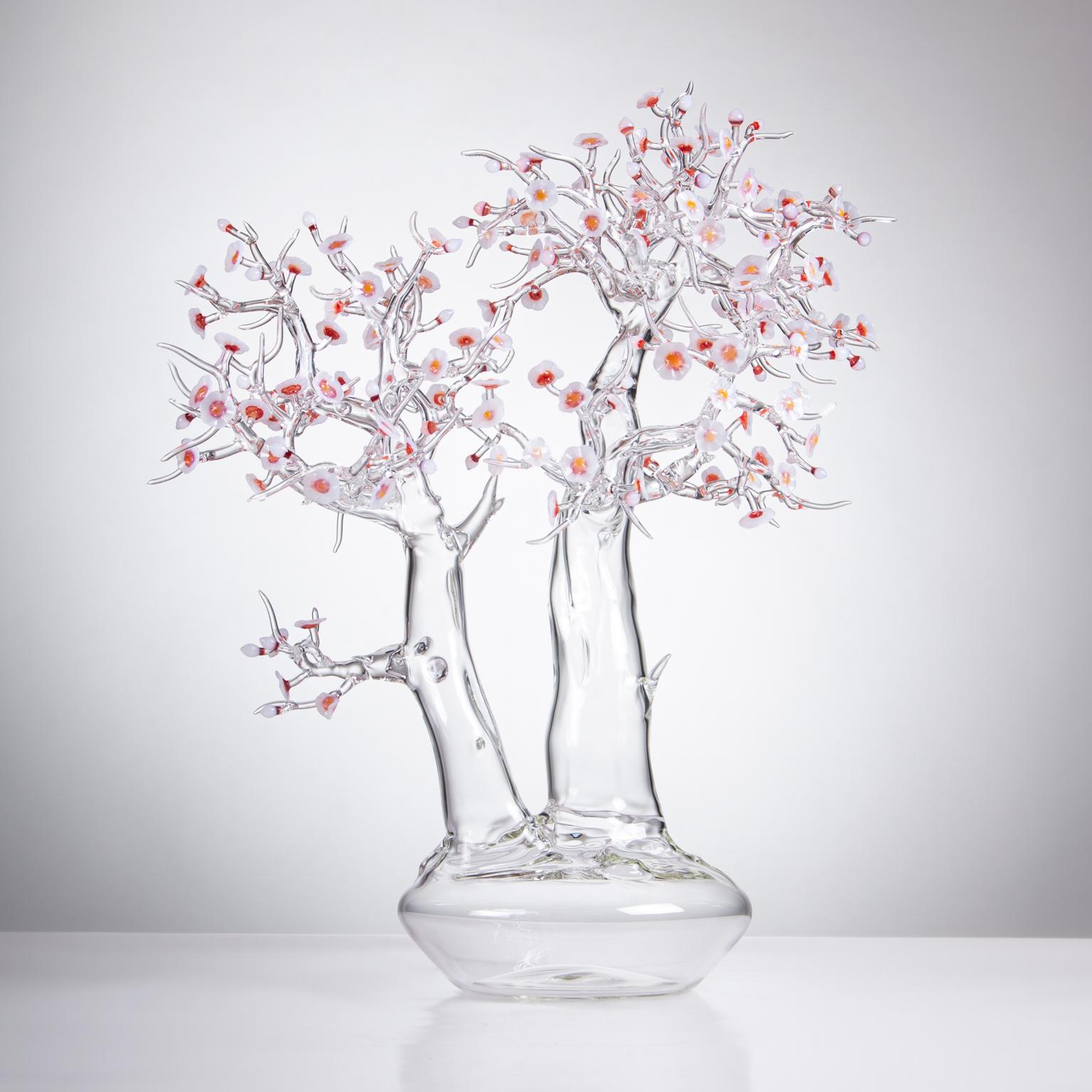 Contemporary Hand Blown Glass Blossom Bonsai sculpture 2019 #03