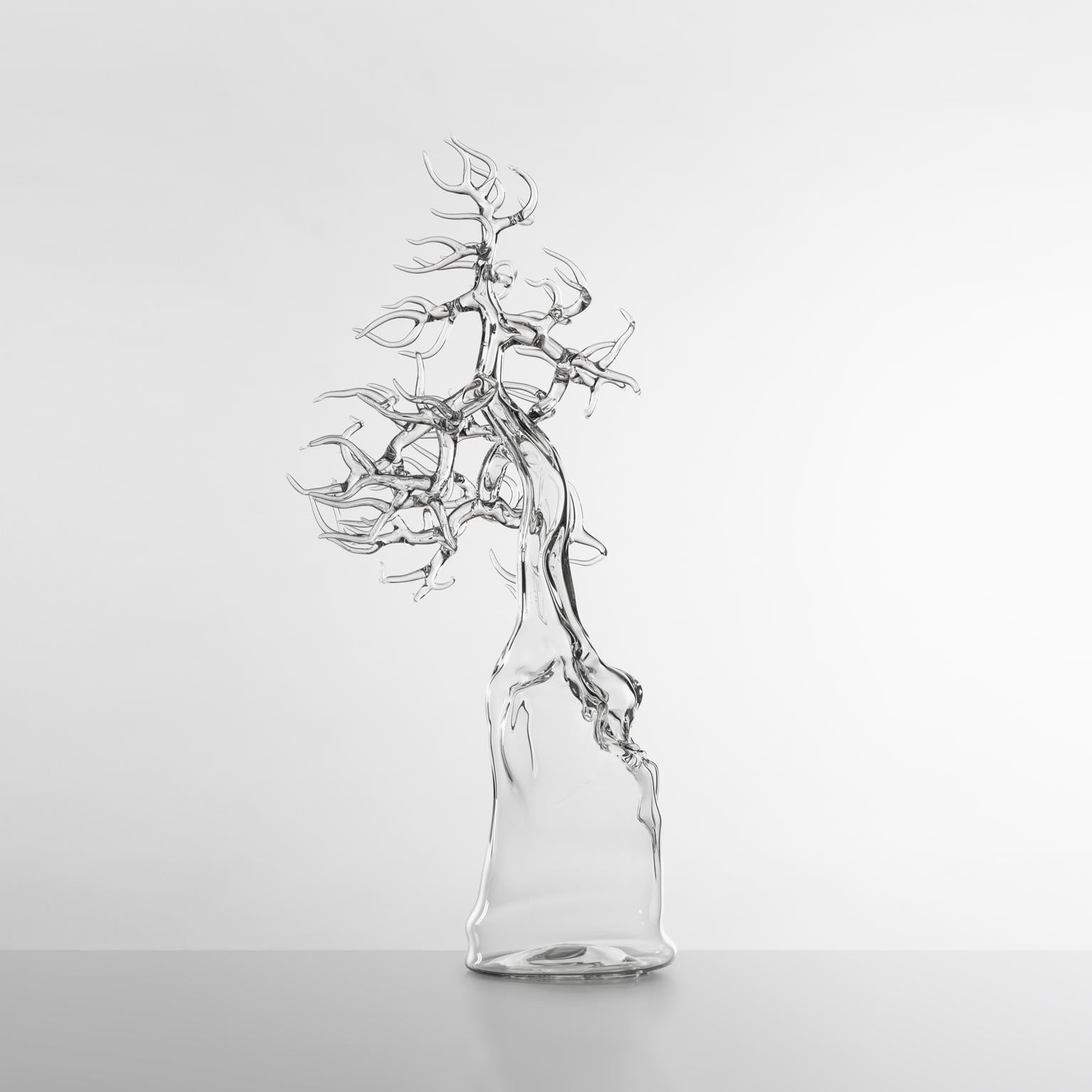 Modern Contemporary Glass Bonsai Hand Blown Glass Sculpture 2021 #04 Simone Crestani For Sale