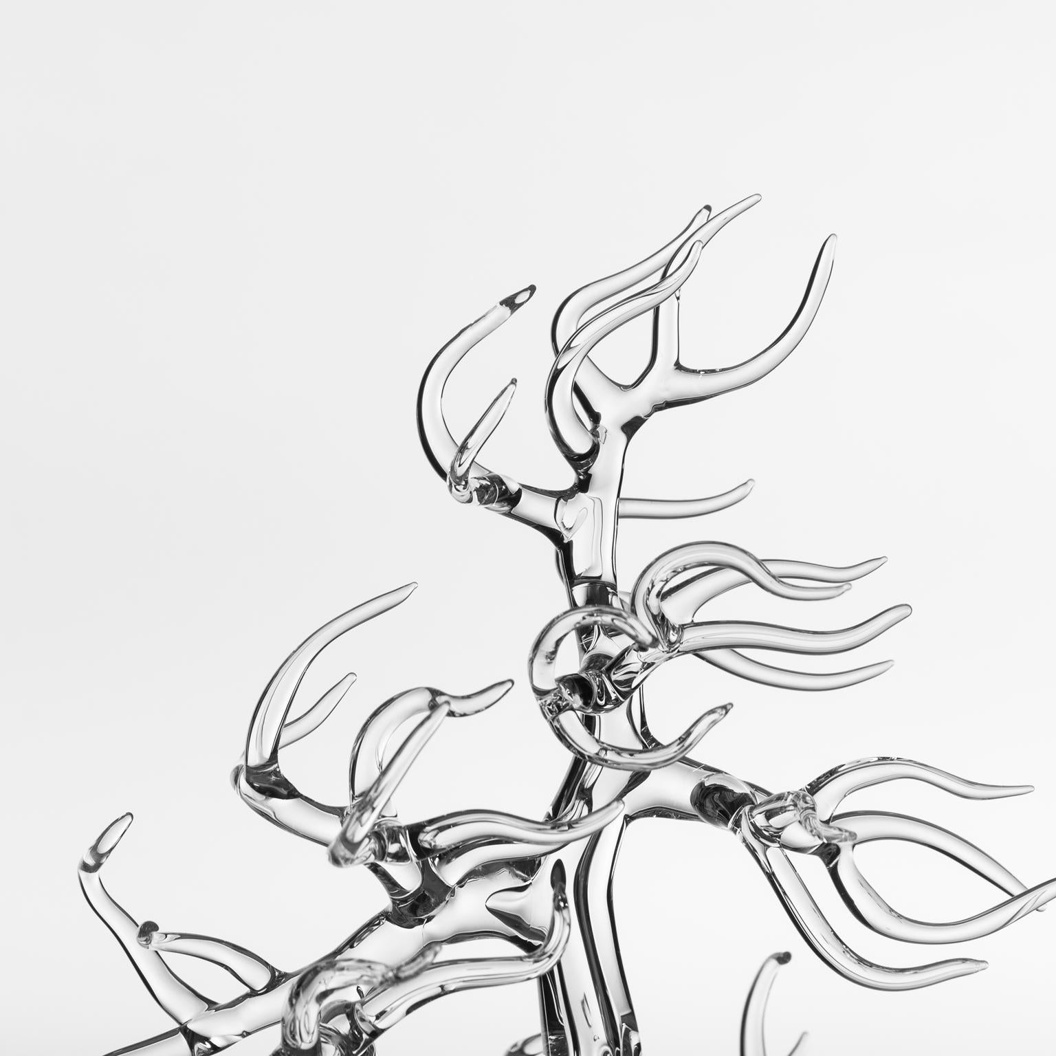 Contemporary Glass Bonsai Hand Blown Glass Sculpture 2021 #04 Simone Crestani For Sale 3