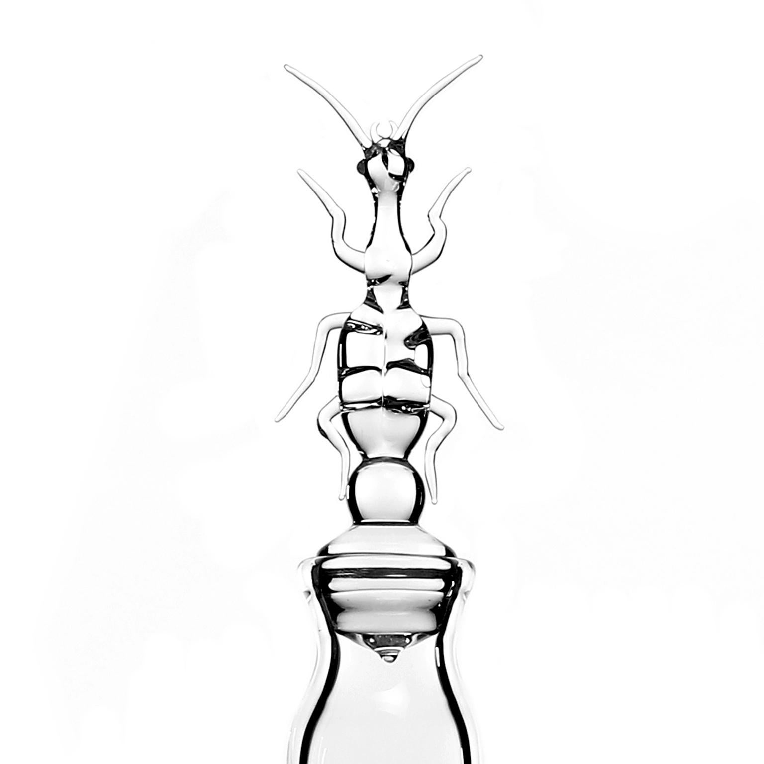 Modern 'Colliuris Pennsylvania' Hand Blown Glass Bottle by Simone Crestani