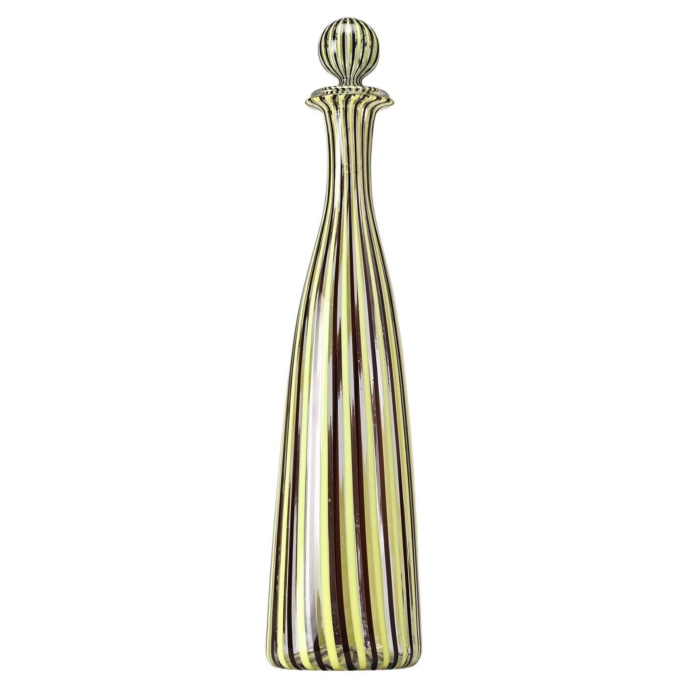 Hand Blown glass bottle, Venini Italia circa 1950